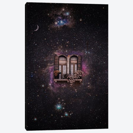 Window And Balcony In Space Canvas Print #GEZ217} by GEN Z Canvas Artwork