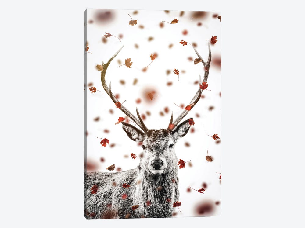 Deer And Autumn Leaves by GEN Z 1-piece Canvas Art