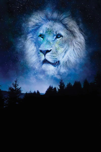 Blue Lion Galaxy In The Night Sky by GEN Z gallery poster