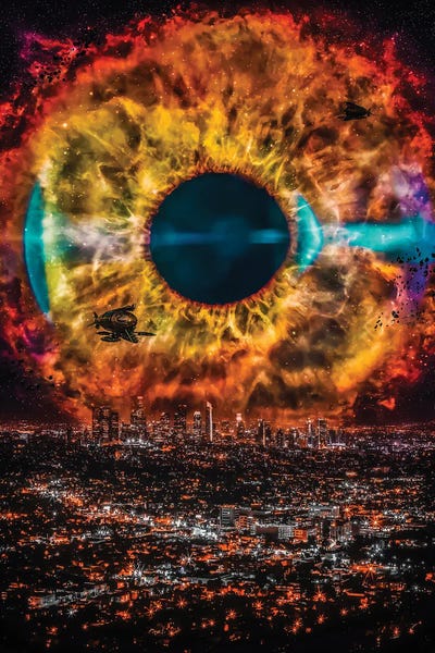 Eyes: Eye Galaxy Over City Night by GEN Z