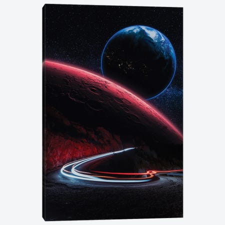 Speed Trails And Planets Mars And Earth Canvas Print #GEZ238} by GEN Z Art Print