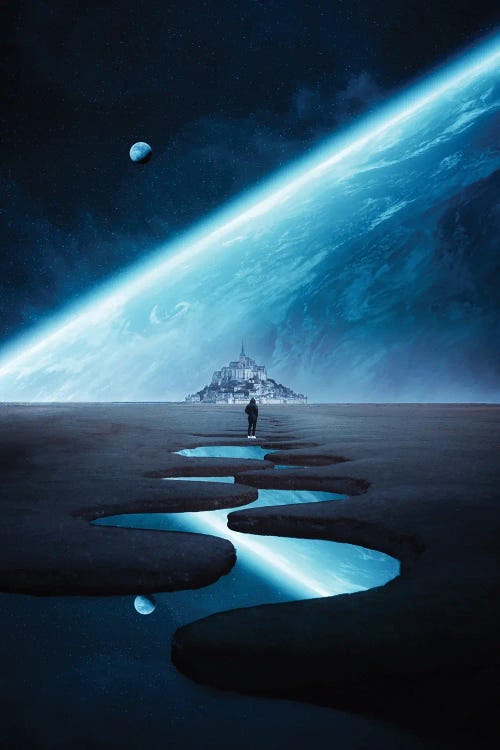 Mont Saint Michel And Planet by GEN Z wall art