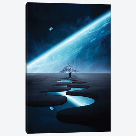 Mont Saint Michel And Planet Canvas Print #GEZ243} by GEN Z Canvas Wall Art