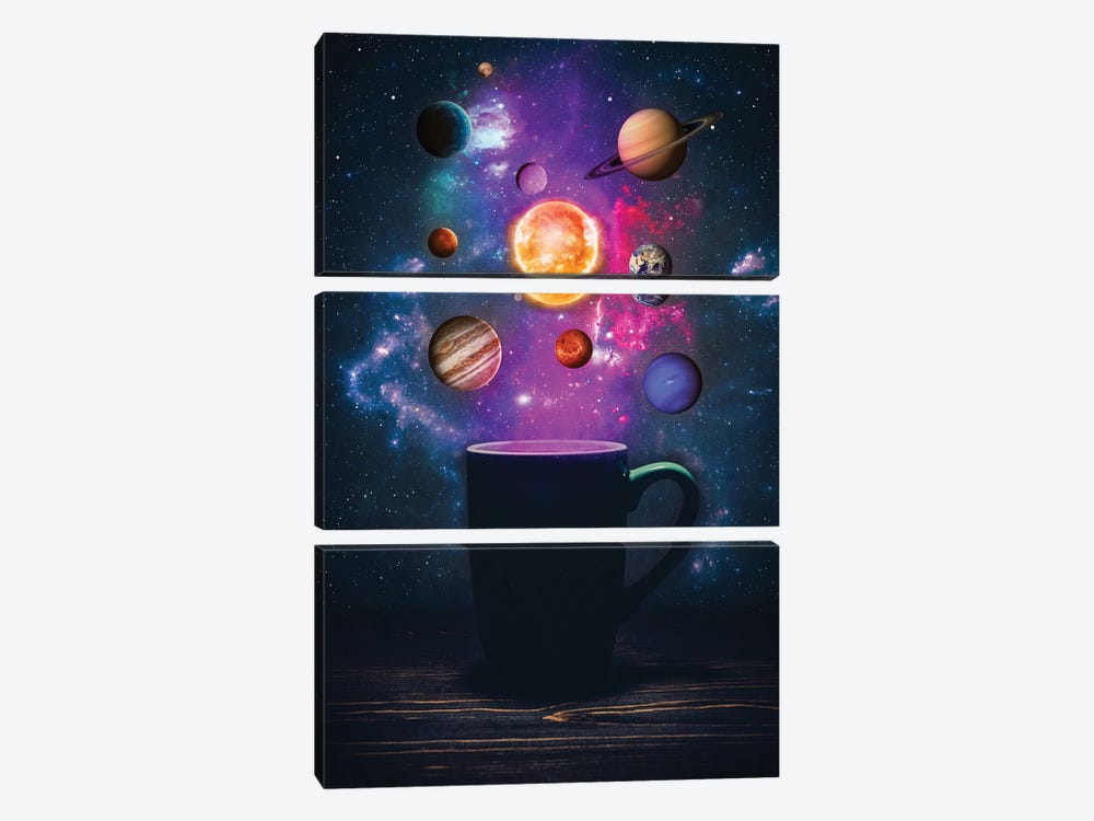 Galaxy System Cup Coffee by GEN Z 3-piece Art Print