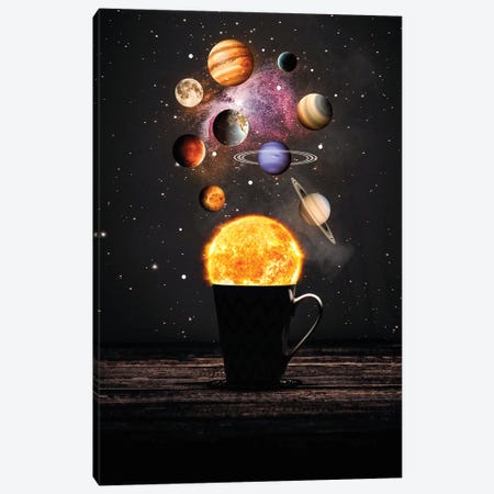 Solar System Cup Coffee Canvas Print #GEZ263} by GEN Z Canvas Art
