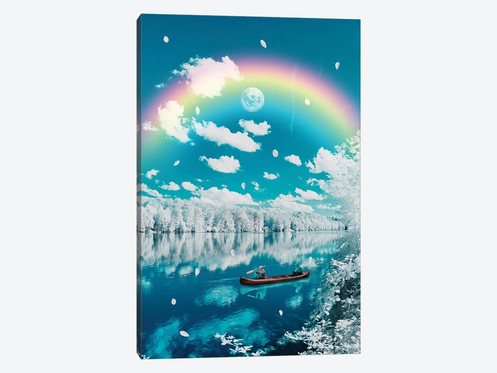 Rainbow And Winter Landscape by GEN Z 1-piece Art Print