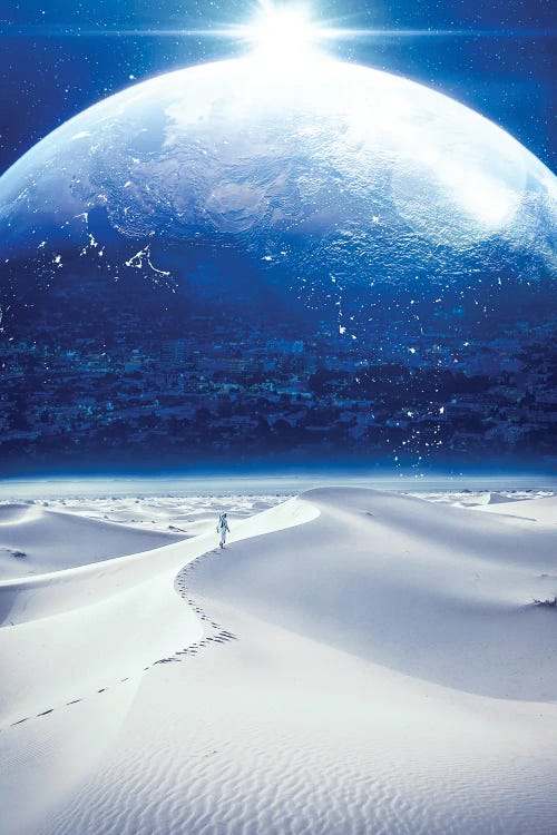 White Desert And City Planet