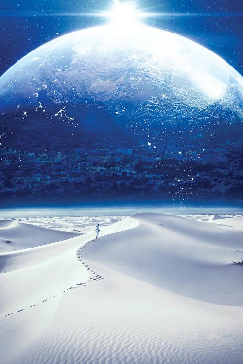 White Desert And City Planet by GEN Z wall art