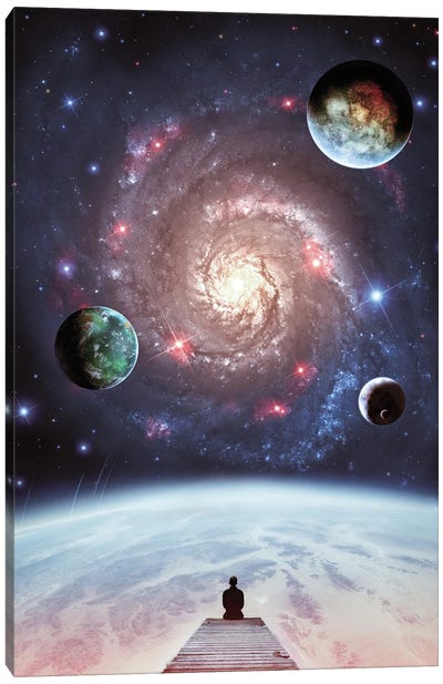 The Ballet Of The Galaxy And The Planets Canvas Art Print - Galaxy Art