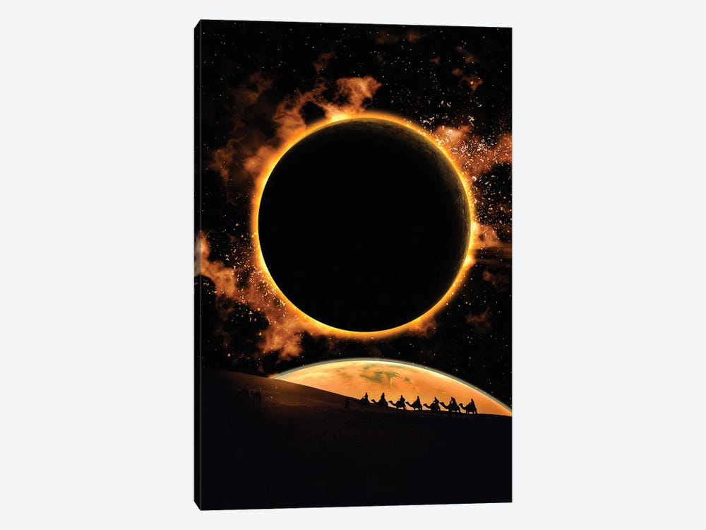 Solar Eclipse In Desert by GEN Z 1-piece Canvas Art