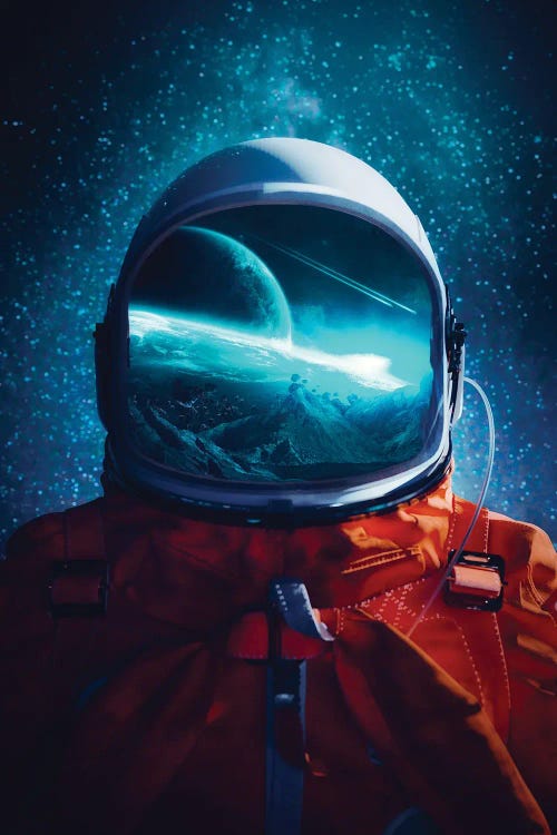 Astronaut Helmet Space Reflection