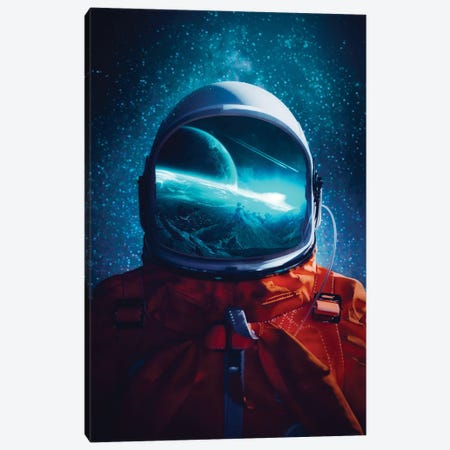 Astronaut Helmet Space Reflection Canvas Print #GEZ283} by GEN Z Canvas Wall Art
