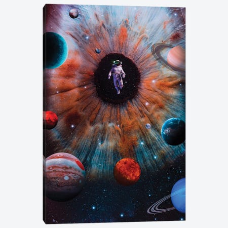 Astronaut And The Eye Of Universe Canvas Print #GEZ287} by GEN Z Art Print