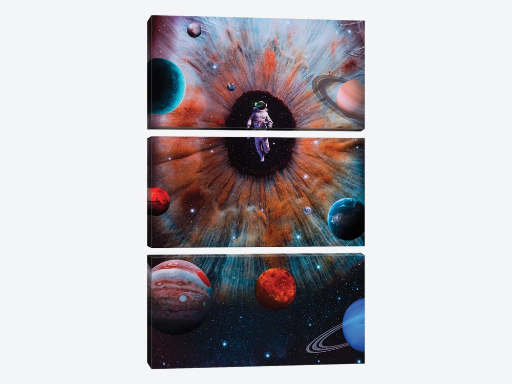 Astronaut And The Eye Of Universe by GEN Z 3-piece Art Print