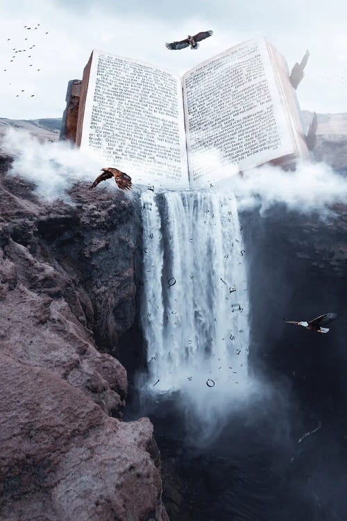 The Cascade Of Letters And Eagles Flying by GEN Z wall art