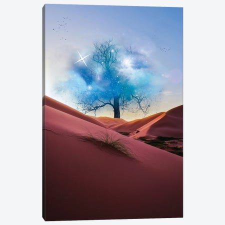 Tree In Desert With Foliage Of The Space Canvas Print #GEZ297} by GEN Z Canvas Wall Art