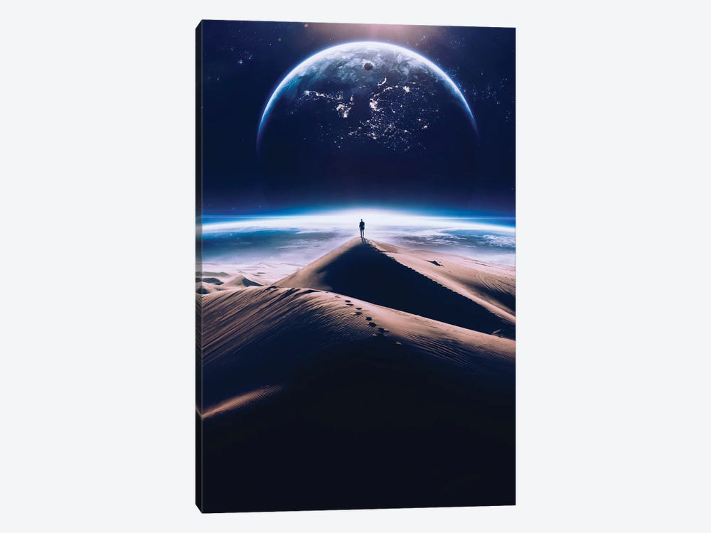 At The Top Of The Dune Earth View by GEN Z 1-piece Canvas Art Print