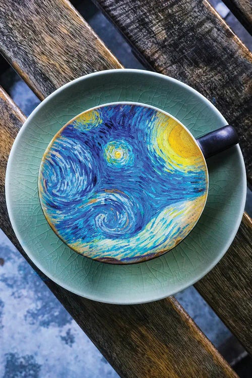 Blue Coffee Cup Latte | Fine Art Print
