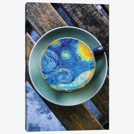 Cup Of Coffee Of Van Gogh Starry Night Canvas Print #GEZ301} by GEN Z Canvas Art Print