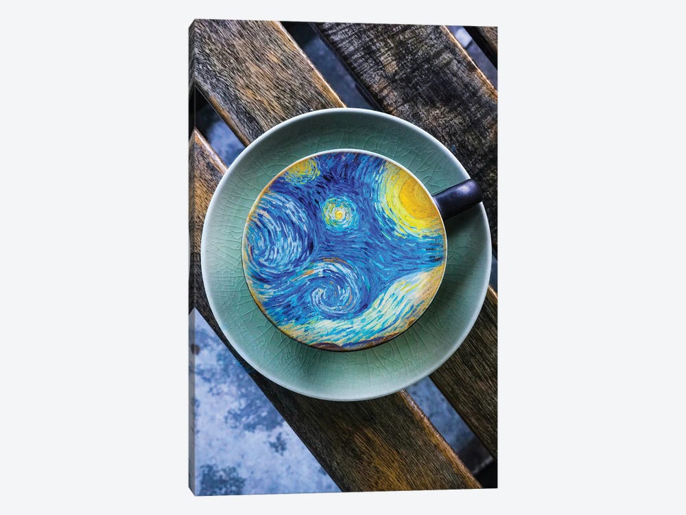Cup Of Coffee Of Van Gogh Starry Night by GEN Z 1-piece Canvas Art