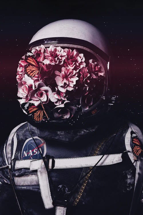 Astronaut Blossom Flowers by GEN Z wall art