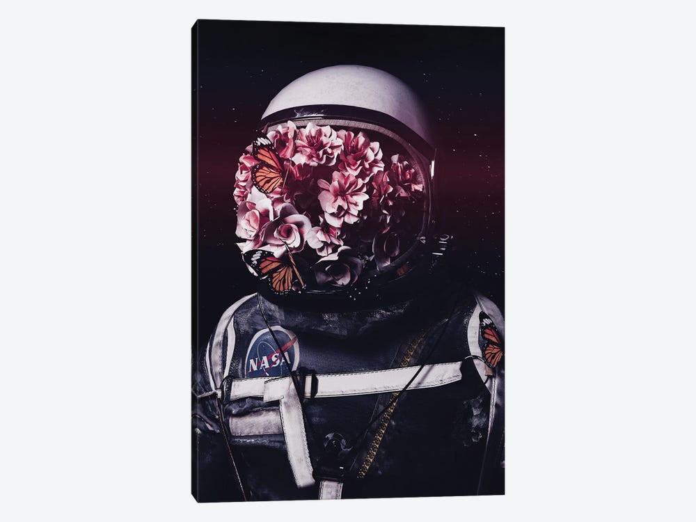 Astronaut Blossom Flowers by GEN Z 1-piece Canvas Wall Art