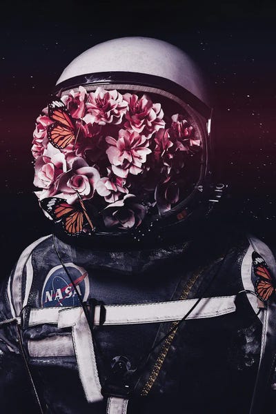 Monarch Butterflies: Astronaut Blossom Flowers by GEN Z