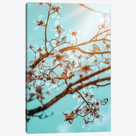 Butterflies And Cherry Blossom In Spring Canvas Print #GEZ309} by GEN Z Canvas Print