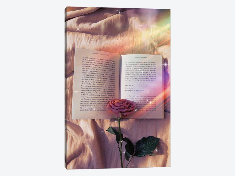 Rose And Literature Aesthetic Rainbow by GEN Z 1-piece Canvas Artwork