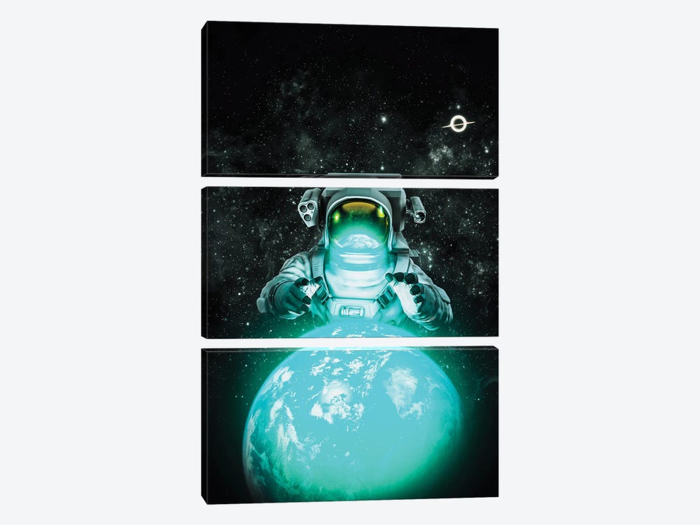 Astronaut Earth Protect by GEN Z 3-piece Canvas Print