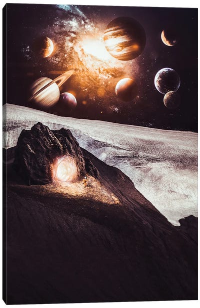 An Astronaut Portal To A New Planet Canvas Art Print - Solar System Art