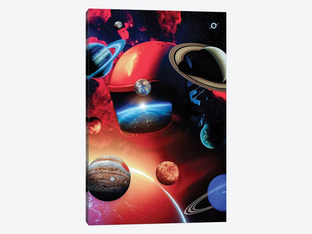 God Astronaut Solar System by GEN Z 1-piece Canvas Print