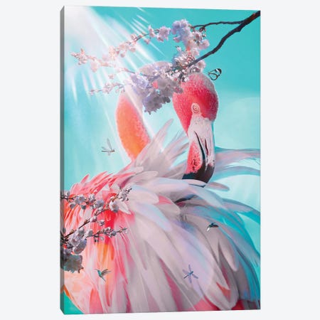 Pink Flamingo Paradise Beauty Canvas Print #GEZ331} by GEN Z Canvas Art