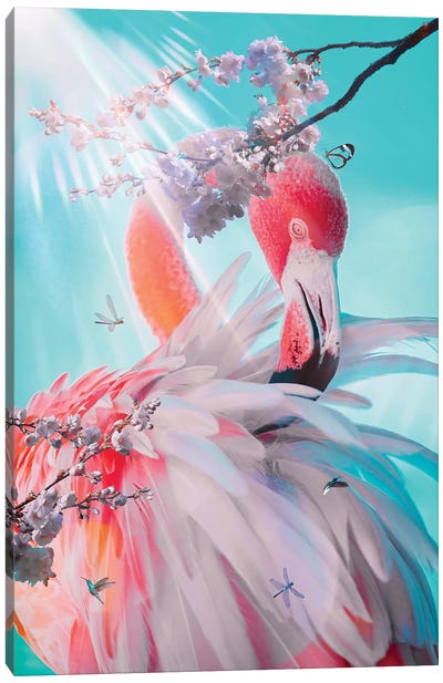 Pink Flamingo Paradise Beauty Canvas Art Print - GEN Z