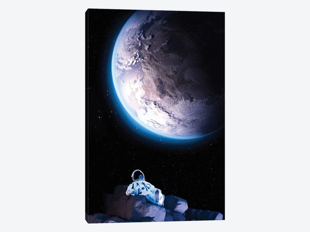 Astronaut Drinking A Beer On Moon by GEN Z 1-piece Canvas Print