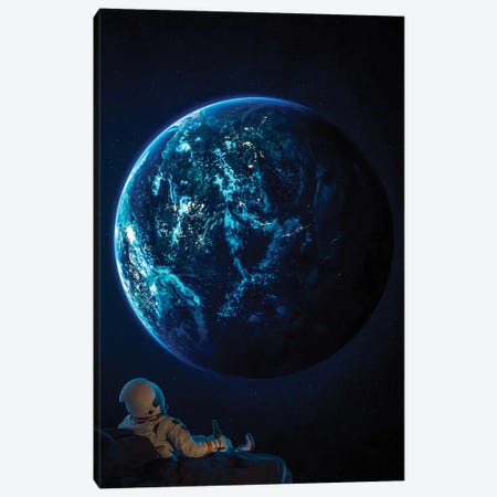 Have A Beer And Watch The Planet Earth Canvas Print #GEZ340} by GEN Z Art Print