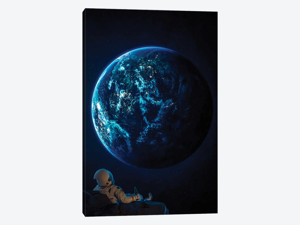 Have A Beer And Watch The Planet Earth by GEN Z 1-piece Canvas Print