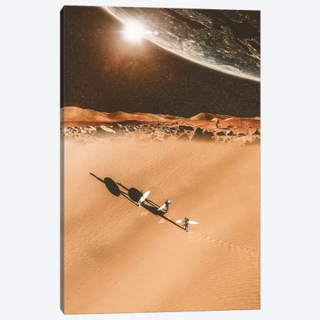 Surfers Walking On The Sand Of Mars Canvas Print #GEZ344} by GEN Z Canvas Wall Art