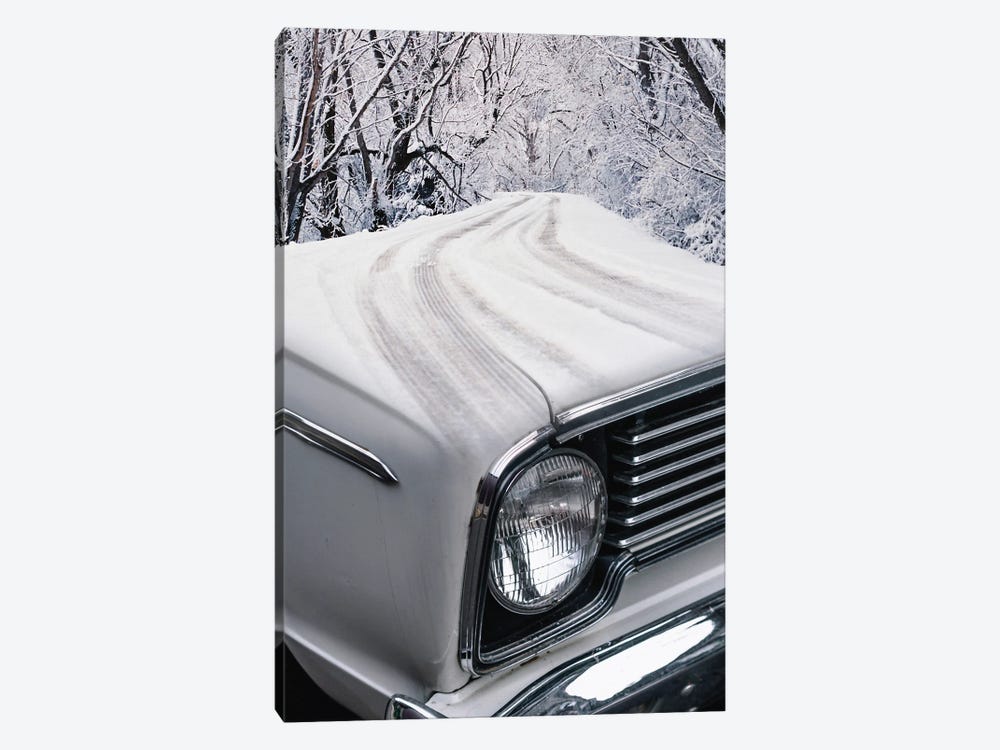 Drive Your Vintage Car In Winter Snow by GEN Z 1-piece Canvas Wall Art