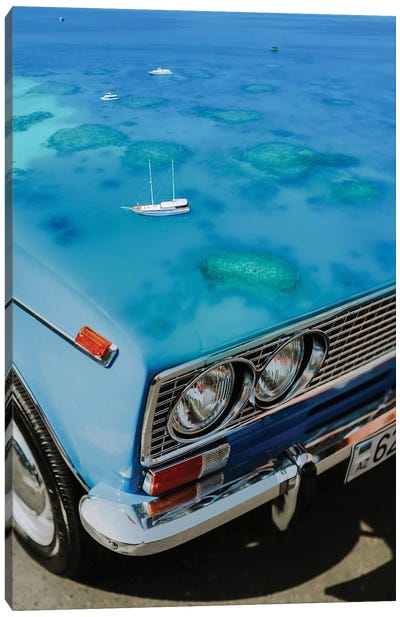 Classic Car Blue Lagoon Canvas Art Print - GEN Z