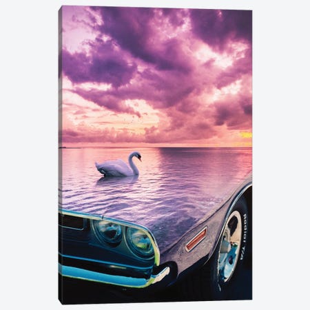 Classic Car Pink Swan Canvas Print #GEZ362} by GEN Z Art Print
