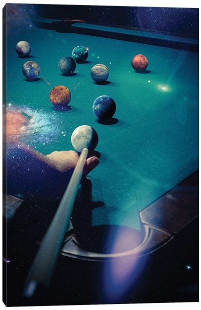 Billiards And Planetary Balls Canvas Art Print - Solar System Art