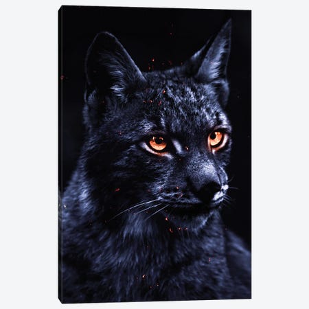 Feline Lynx Gray And Blue Color Canvas Print #GEZ365} by GEN Z Canvas Artwork