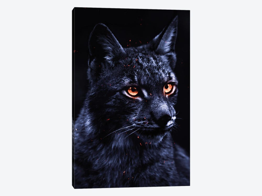 Feline Lynx Gray And Blue Color by GEN Z 1-piece Canvas Art