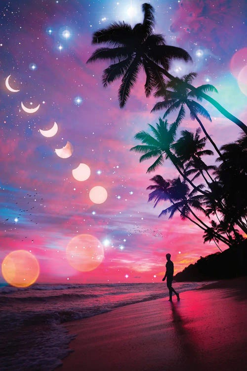 Moon Phases On The Exotic Beach by GEN Z wall art