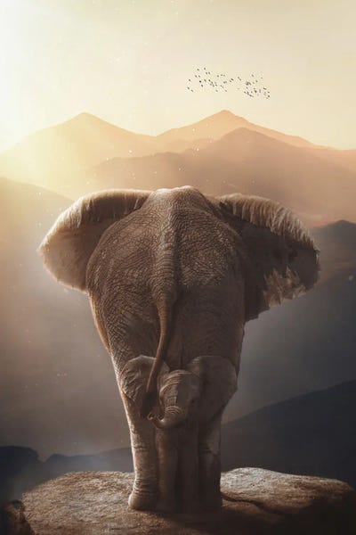 Baby Elephant Mother Protection