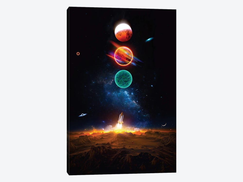 Rocket Launch And Single Astronaut by GEN Z 1-piece Canvas Art