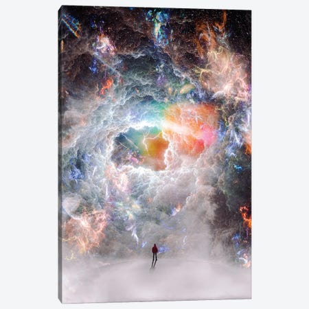 Alone On The Moon In Front Of The Cosmos Canvas Print #GEZ391} by GEN Z Canvas Art