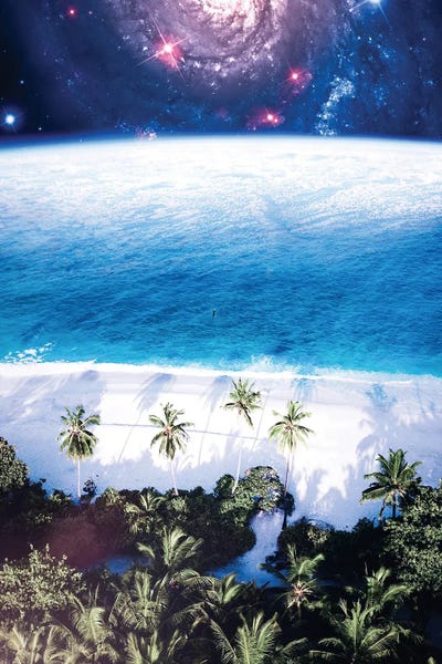 Aerial View Of Beach And Ocean Space by GEN Z framed wall art