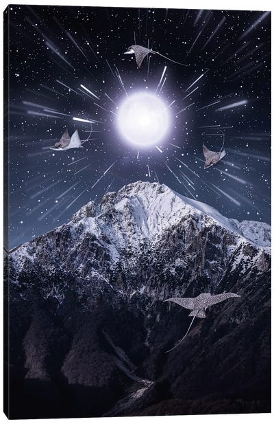 The Ballet Of The Rays Around The Moon Canvas Art Print